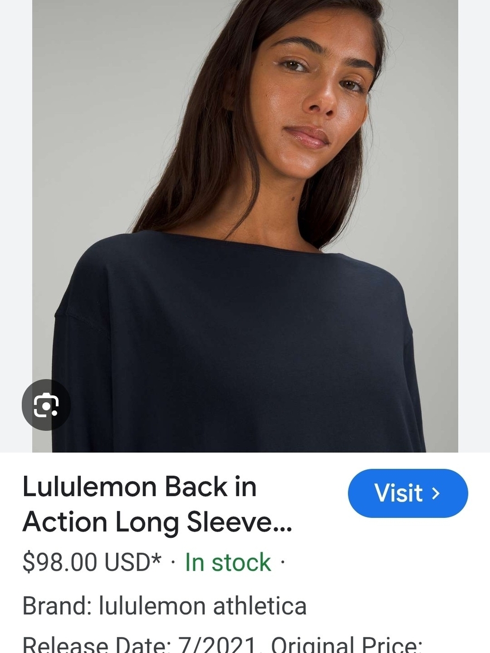 Lululemon Back in Action Long Sleeve DRESS - Navy Sz 2